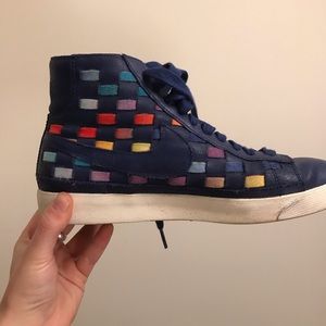 Blue colorful rare vintage Nike high tops